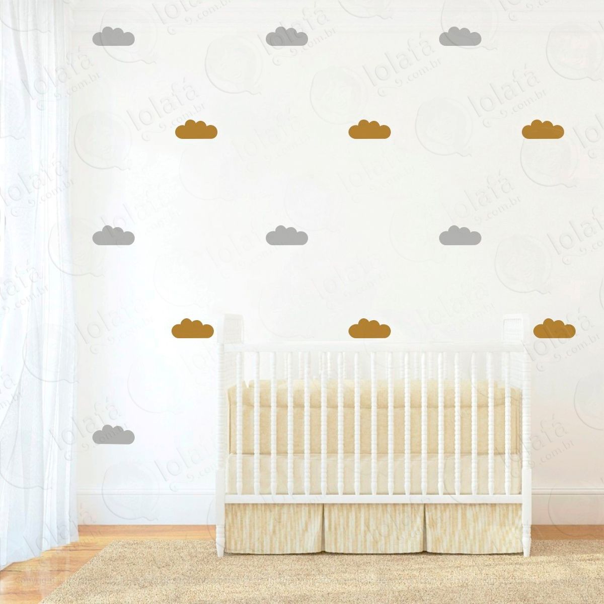 adesivos nuvens 40 peças adesivos para quarto de bebê infantil - mod:487