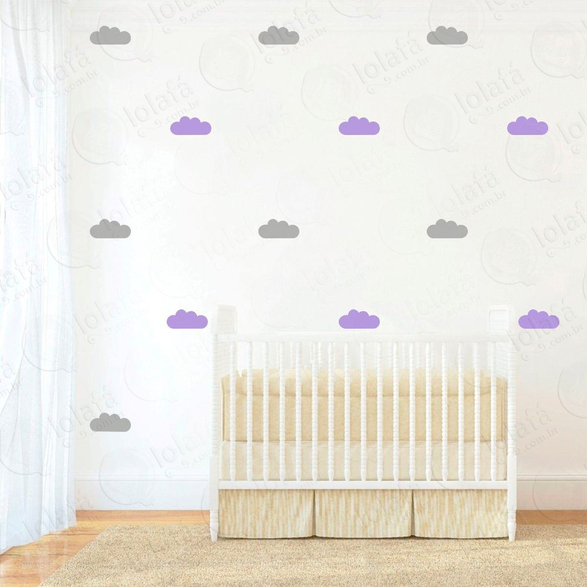 adesivos nuvens 40 peças adesivos para quarto de bebê infantil - mod:489