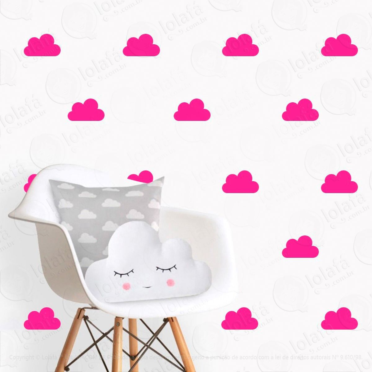 adesivos nuvens 40 peças adesivos para quarto de bebê infantil - mod:490