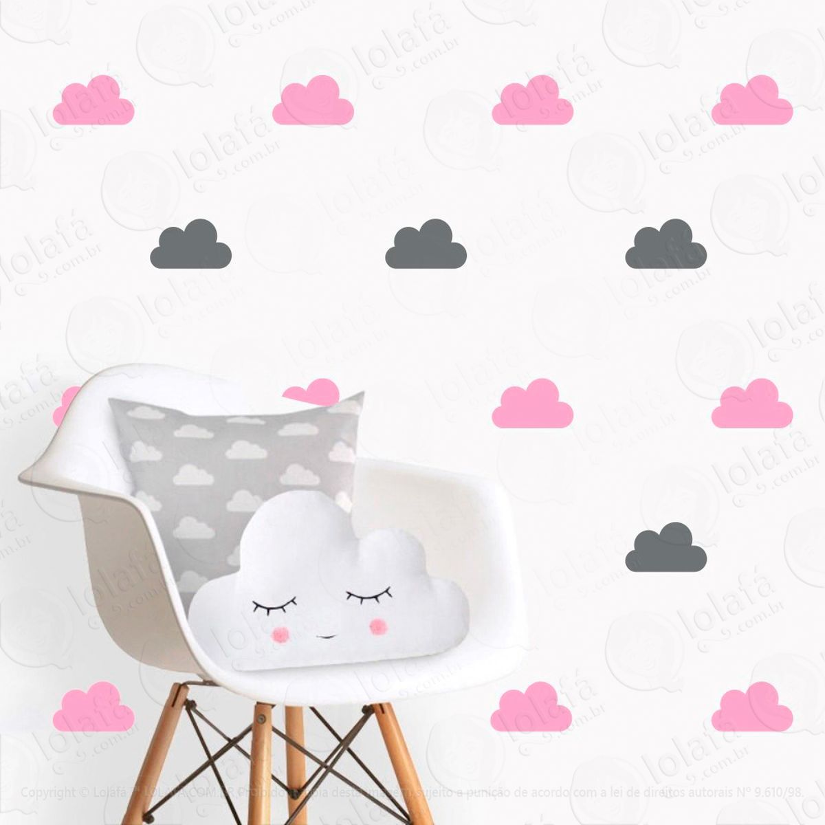 adesivos nuvens 40 peças adesivos para quarto de bebê infantil - mod:491
