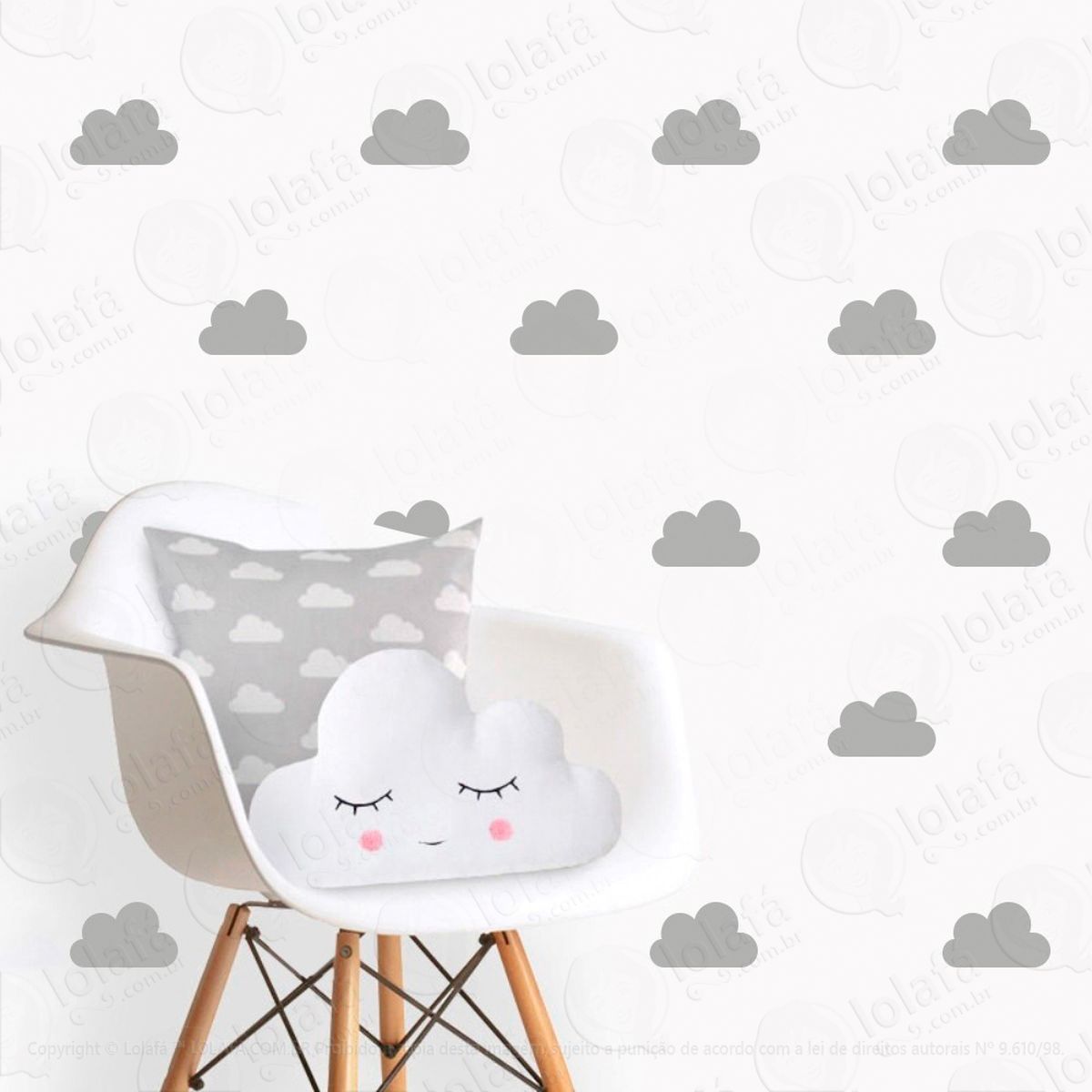 adesivos nuvens 40 peças adesivos para quarto de bebê infantil - mod:492