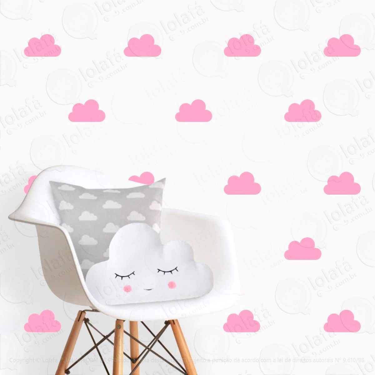 adesivos nuvens 40 peças adesivos para quarto de bebê infantil - mod:493