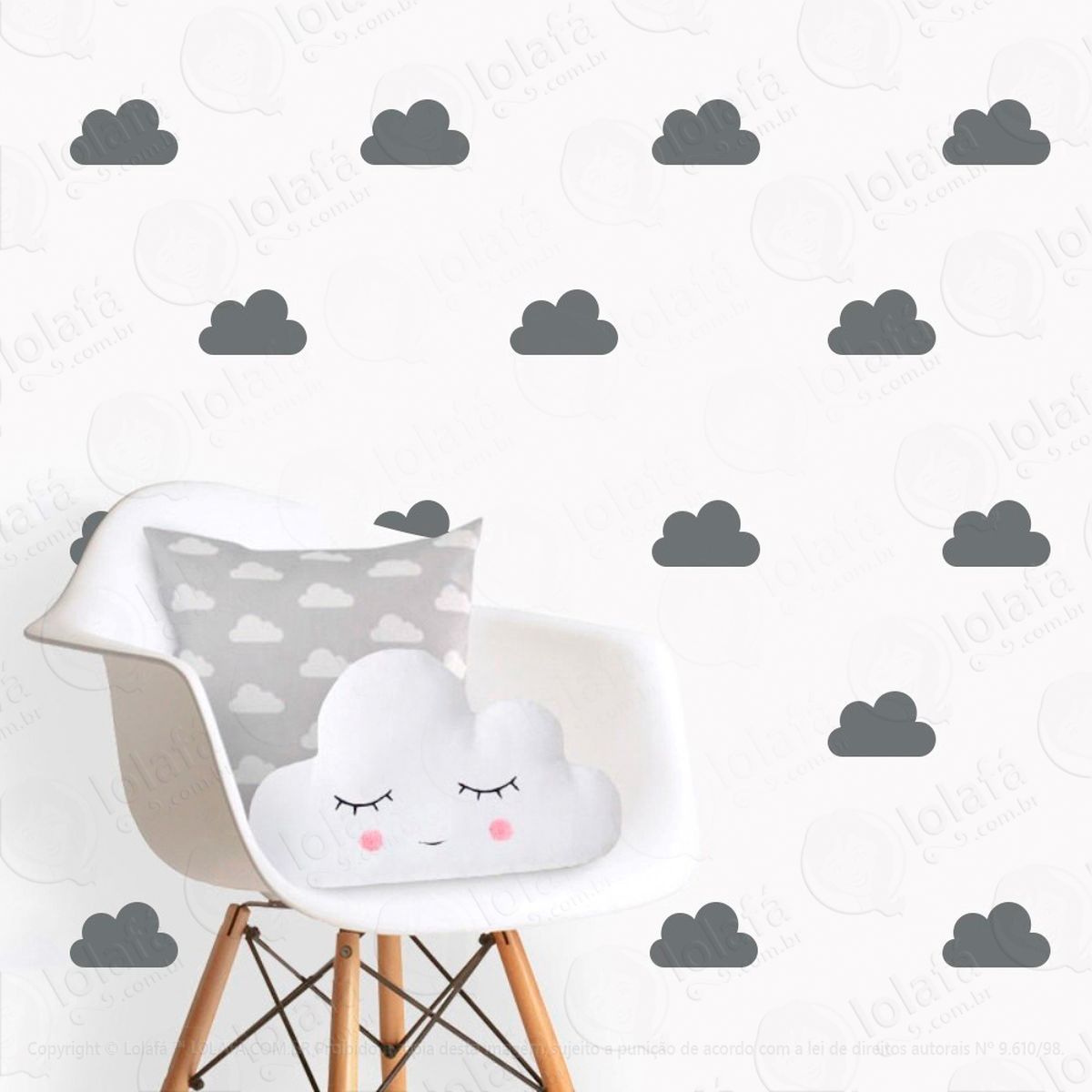 adesivos nuvens 40 peças adesivos para quarto de bebê infantil - mod:494