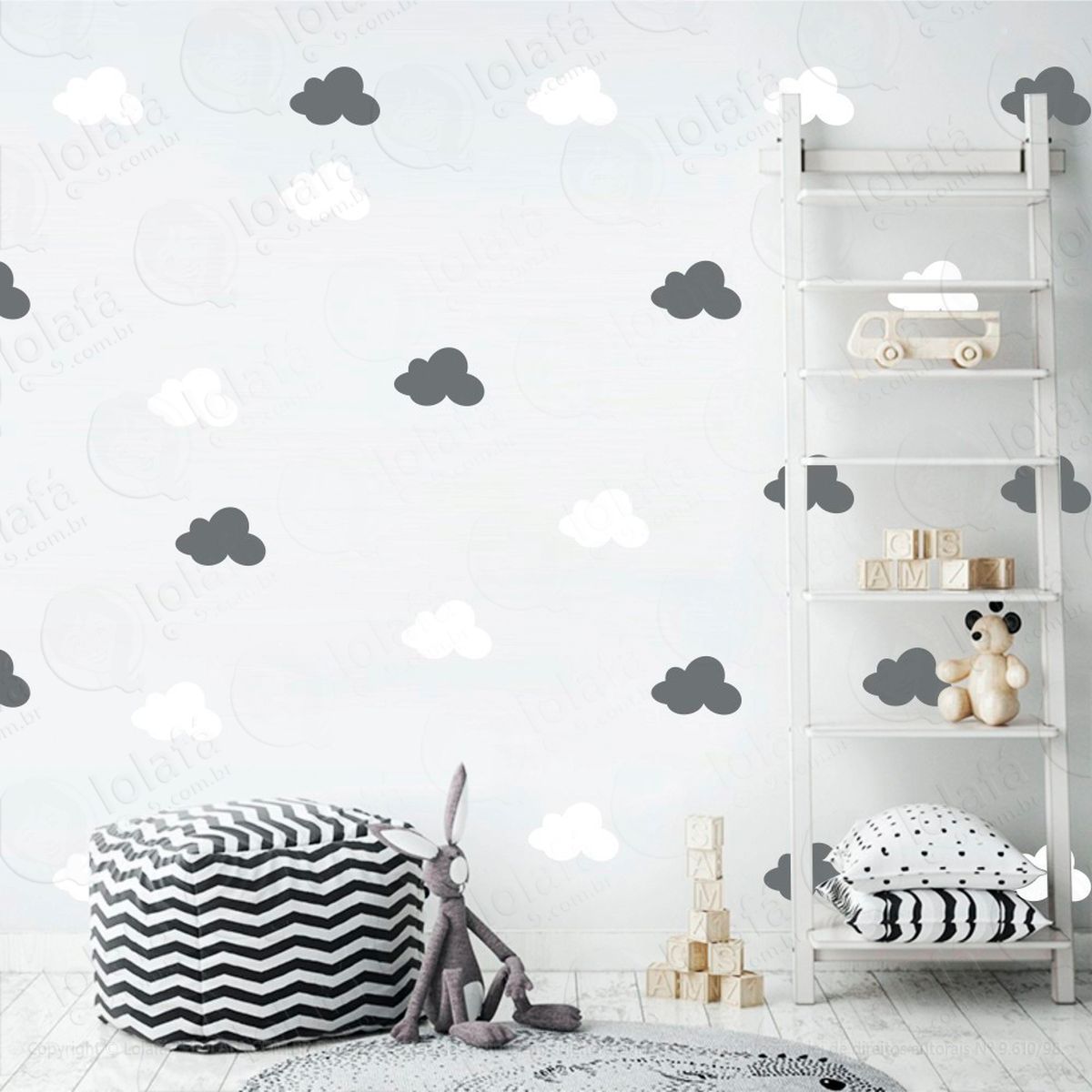 adesivos nuvens 36 peças adesivos para quarto de bebê infantil - mod:496