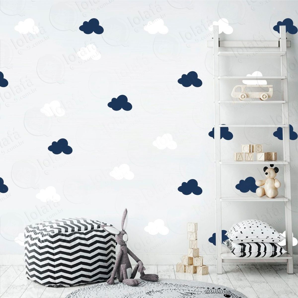 adesivos nuvens 36 peças adesivos para quarto de bebê infantil - mod:497