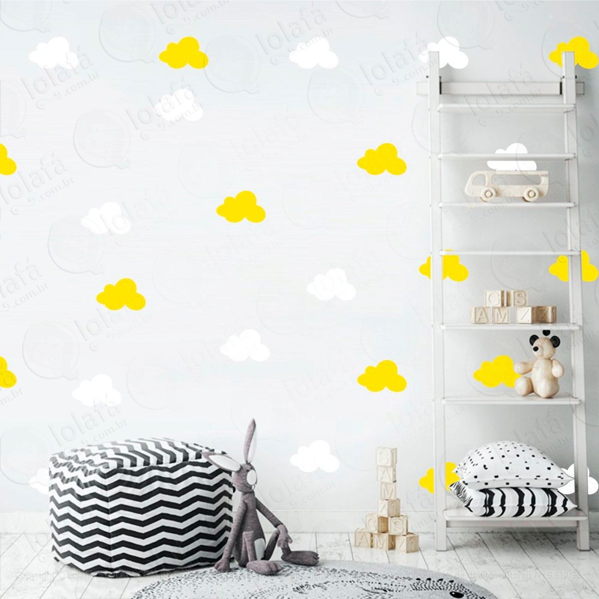 adesivos nuvens 36 peças adesivos para quarto de bebê infantil - mod:498