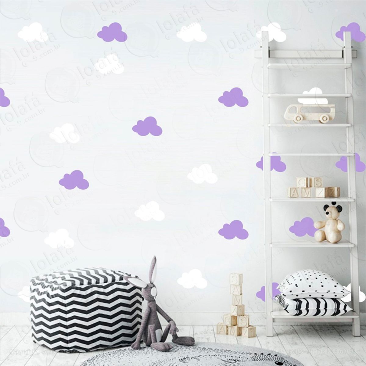 adesivos nuvens 36 peças adesivos para quarto de bebê infantil - mod:501