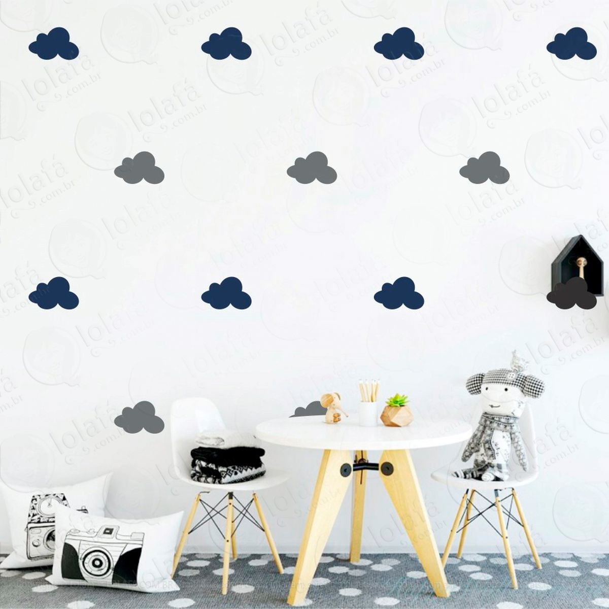 adesivos nuvens 36 peças adesivos para quarto de bebê infantil - mod:510