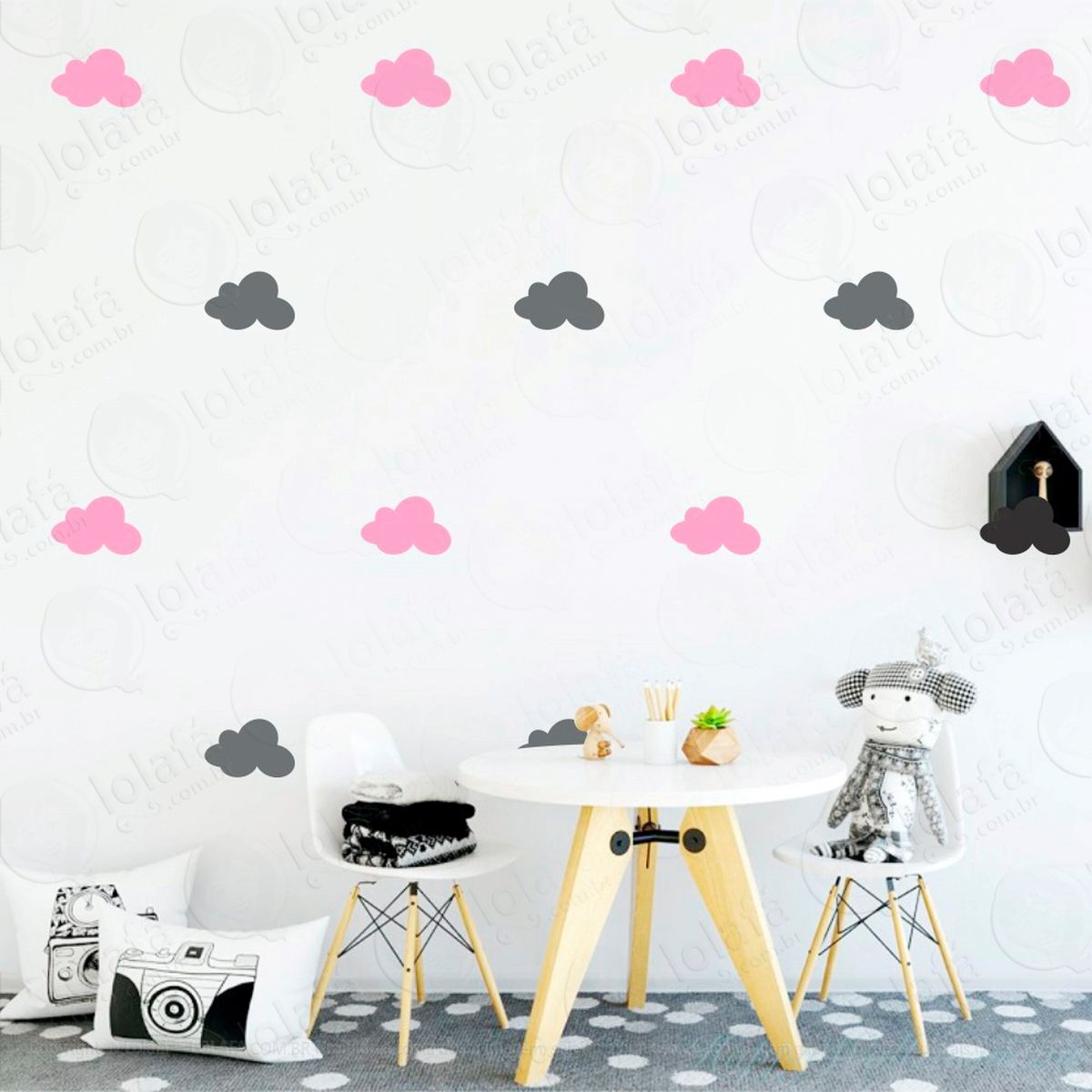 adesivos nuvens 36 peças adesivos para quarto de bebê infantil - mod:512