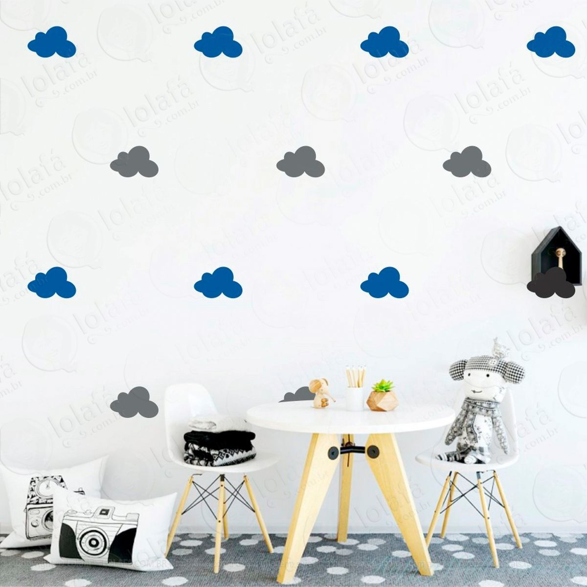 adesivos nuvens 36 peças adesivos para quarto de bebê infantil - mod:518