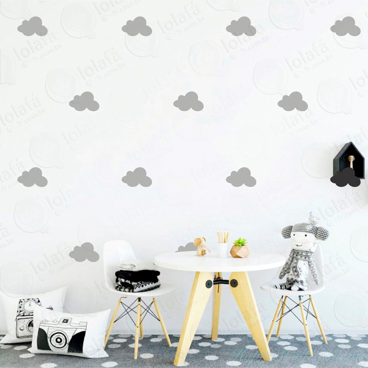 adesivos nuvens 36 peças adesivos para quarto de bebê infantil - mod:519