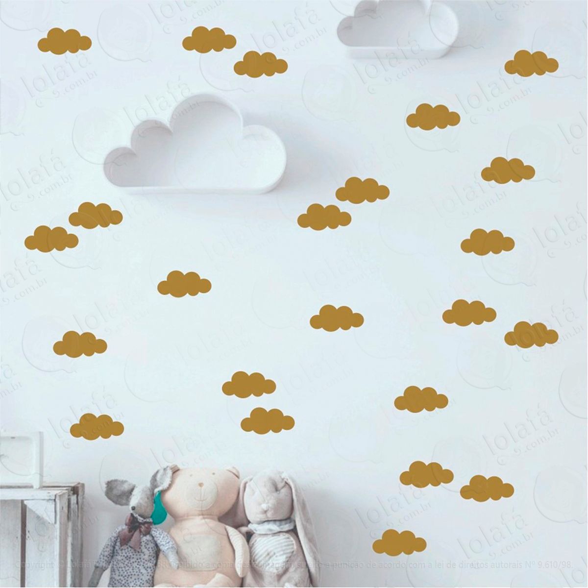 adesivos nuvens 68 peças adesivos para quarto de bebê infantil - mod:522