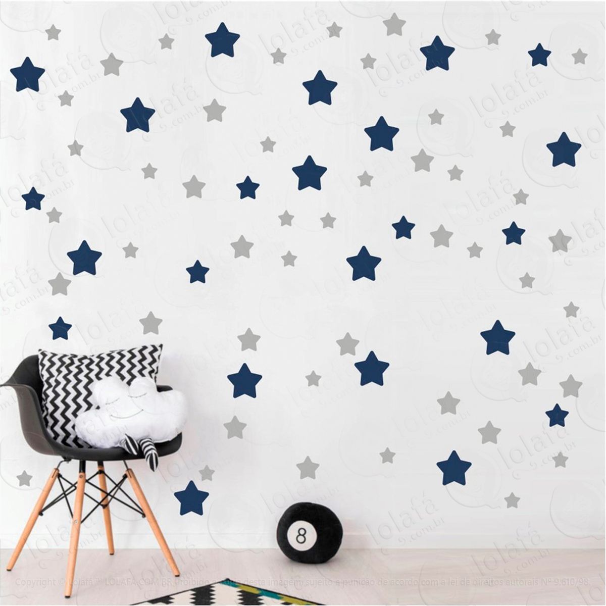 adesivos estrelas 99 peças adesivos para quarto de bebê infantil - mod:686