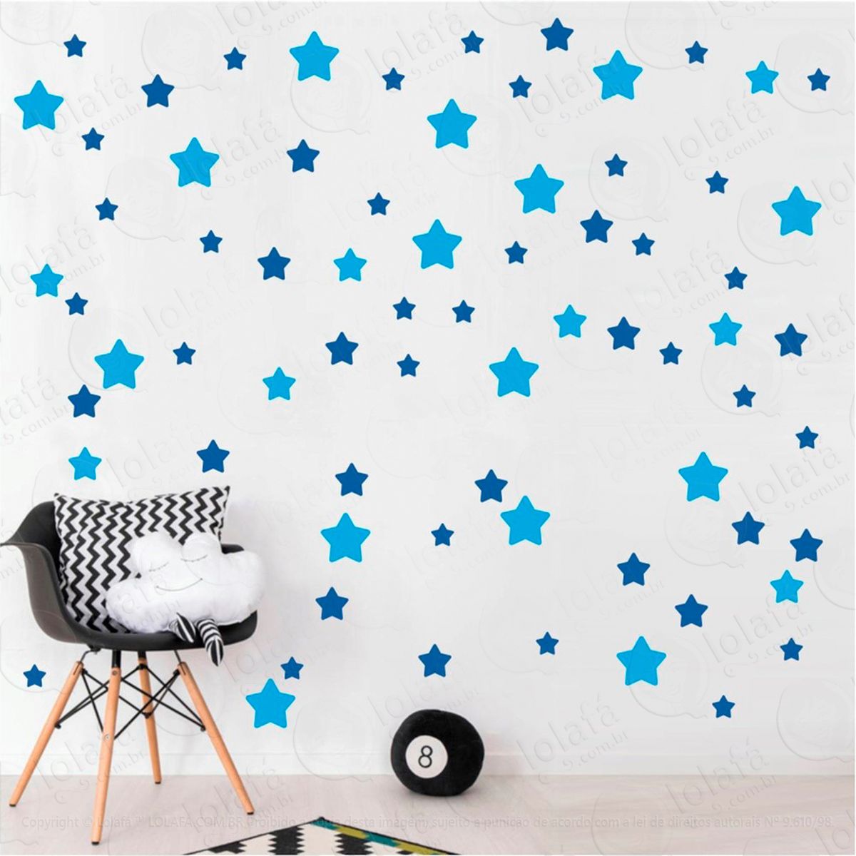 adesivos estrelas 99 peças adesivos para quarto de bebê infantil - mod:688