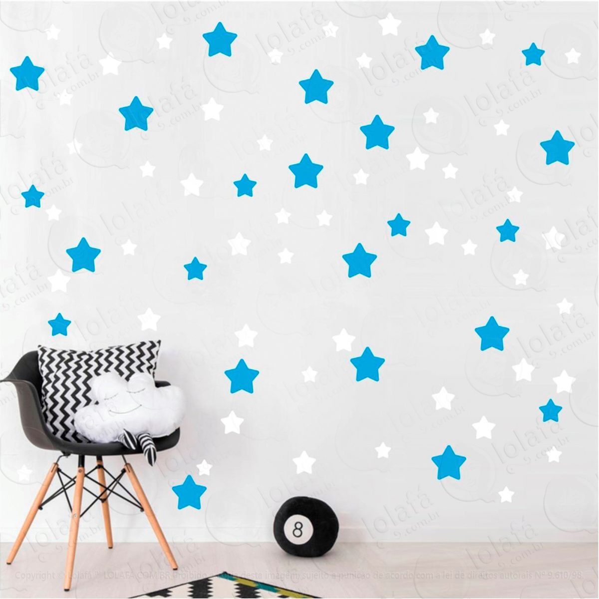 adesivos estrelas 99 peças adesivos para quarto de bebê infantil - mod:689