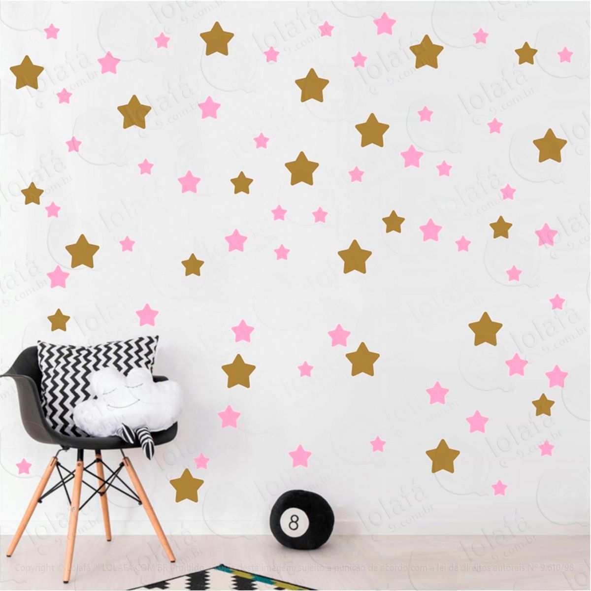 adesivos estrelas 99 peças adesivos para quarto de bebê infantil - mod:691