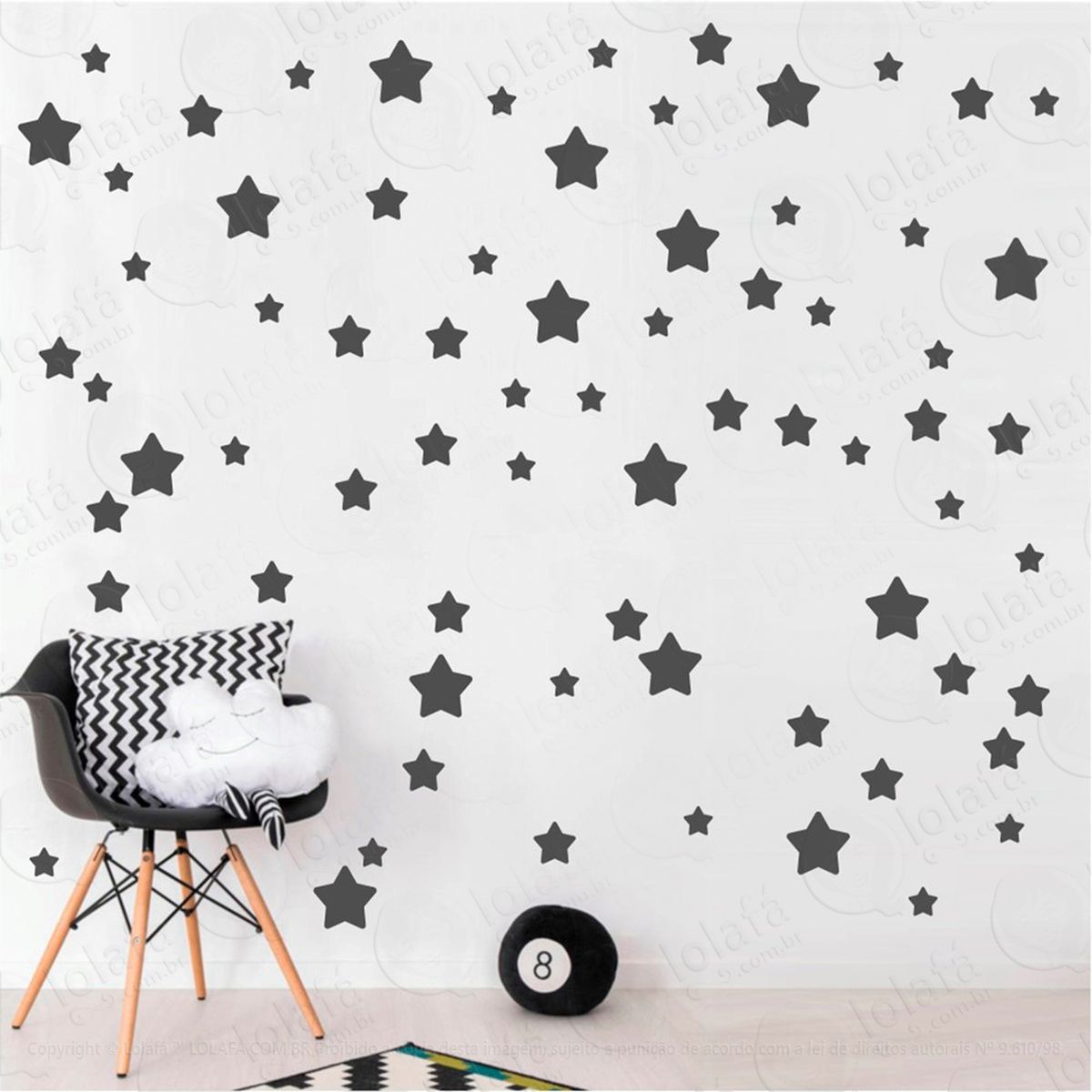 adesivos estrelas 99 peças adesivos para quarto de bebê infantil - mod:692