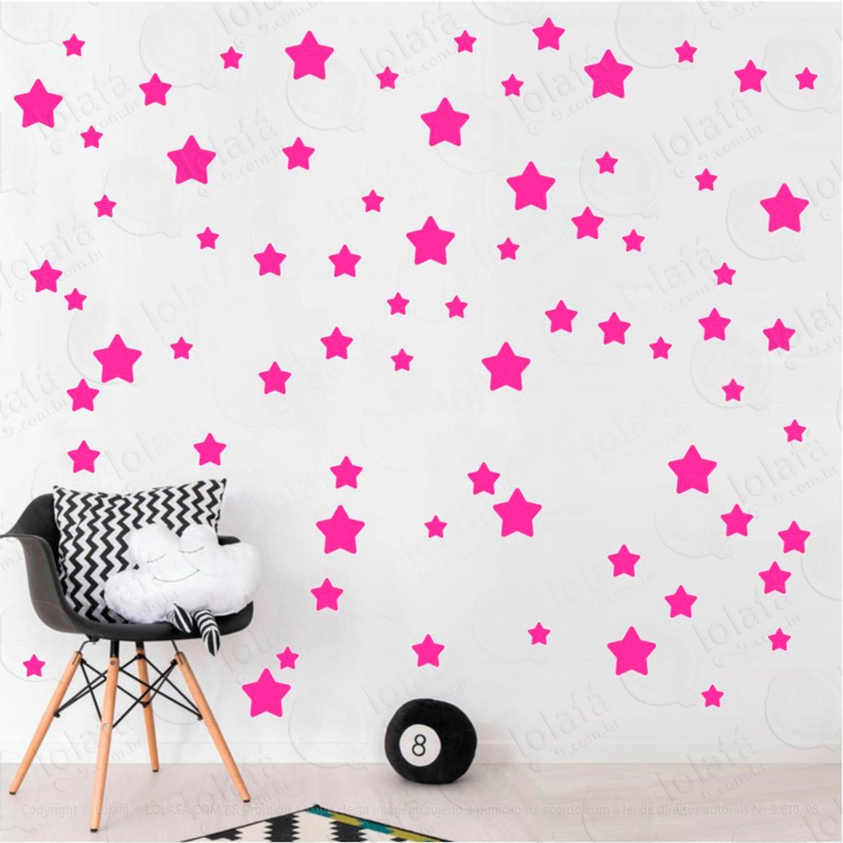 adesivos estrelas 99 peças adesivos para quarto de bebê infantil - mod:695