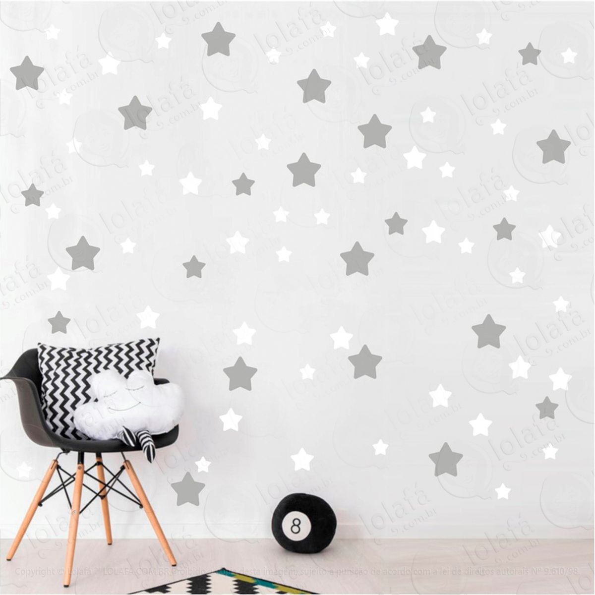 adesivos estrelas 99 peças adesivos para quarto de bebê infantil - mod:696