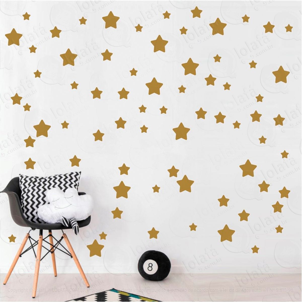 adesivos estrelas 99 peças adesivos para quarto de bebê infantil - mod:700