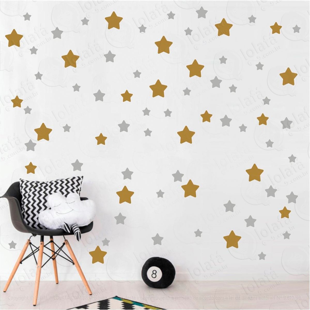 adesivos estrelas 99 peças adesivos para quarto de bebê infantil - mod:701