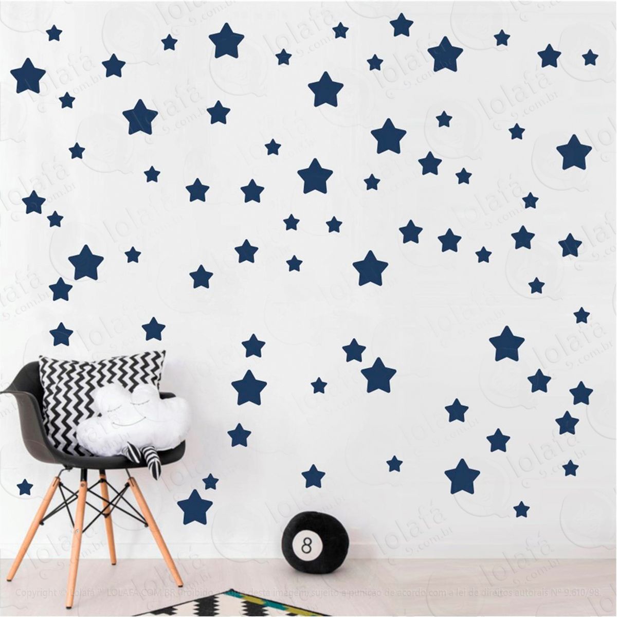 adesivos estrelas 99 peças adesivos para quarto de bebê infantil - mod:703