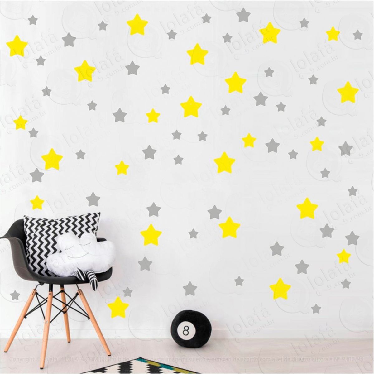 adesivos estrelas 99 peças adesivos para quarto de bebê infantil - mod:705