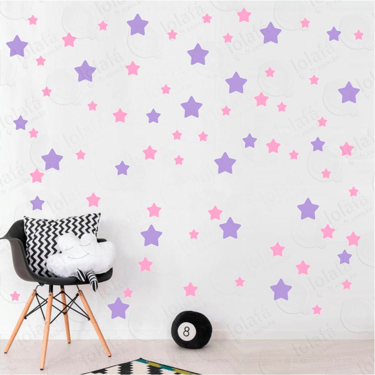 adesivos estrelas 99 peças adesivos para quarto de bebê infantil - mod:708