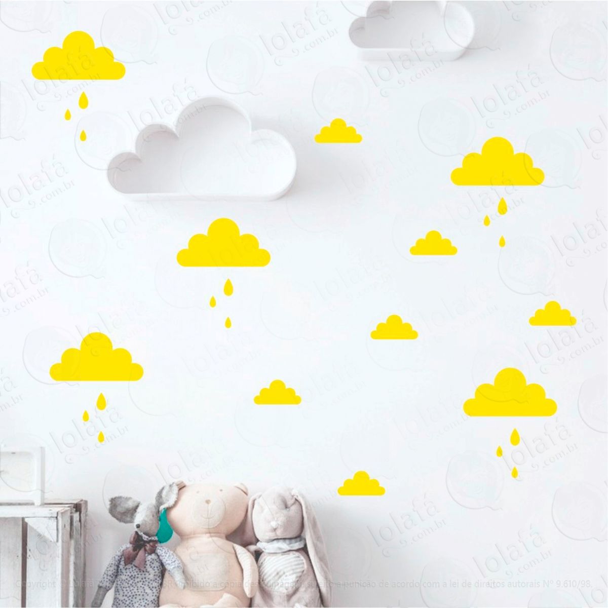 adesivos nuvens 56 peças adesivos para quarto de bebê infantil - mod:751
