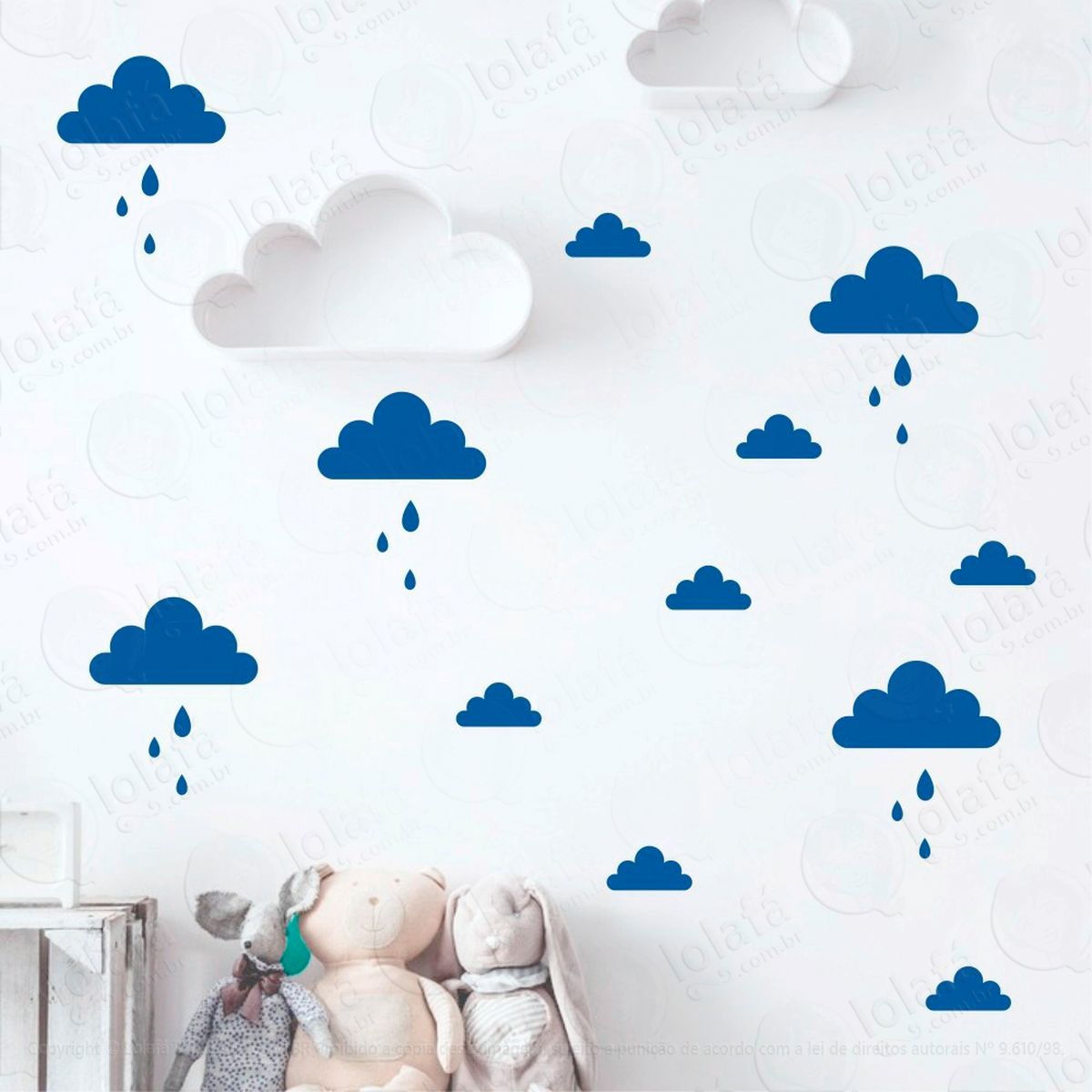 adesivos nuvens 56 peças adesivos para quarto de bebê infantil - mod:752