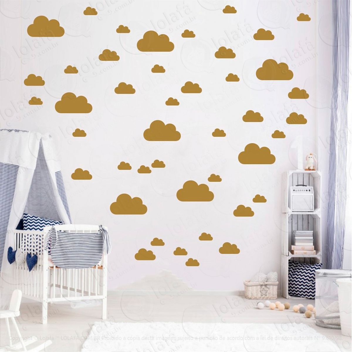adesivos nuvens 78 peças adesivos para quarto de bebê infantil - mod:767