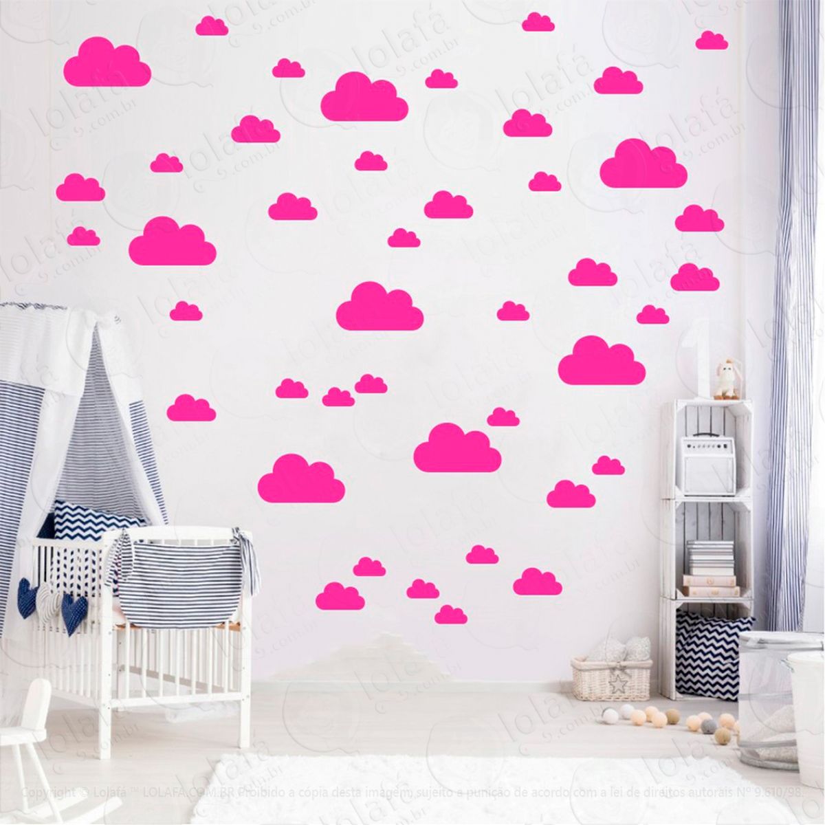 adesivos nuvens 78 peças adesivos para quarto de bebê infantil - mod:774