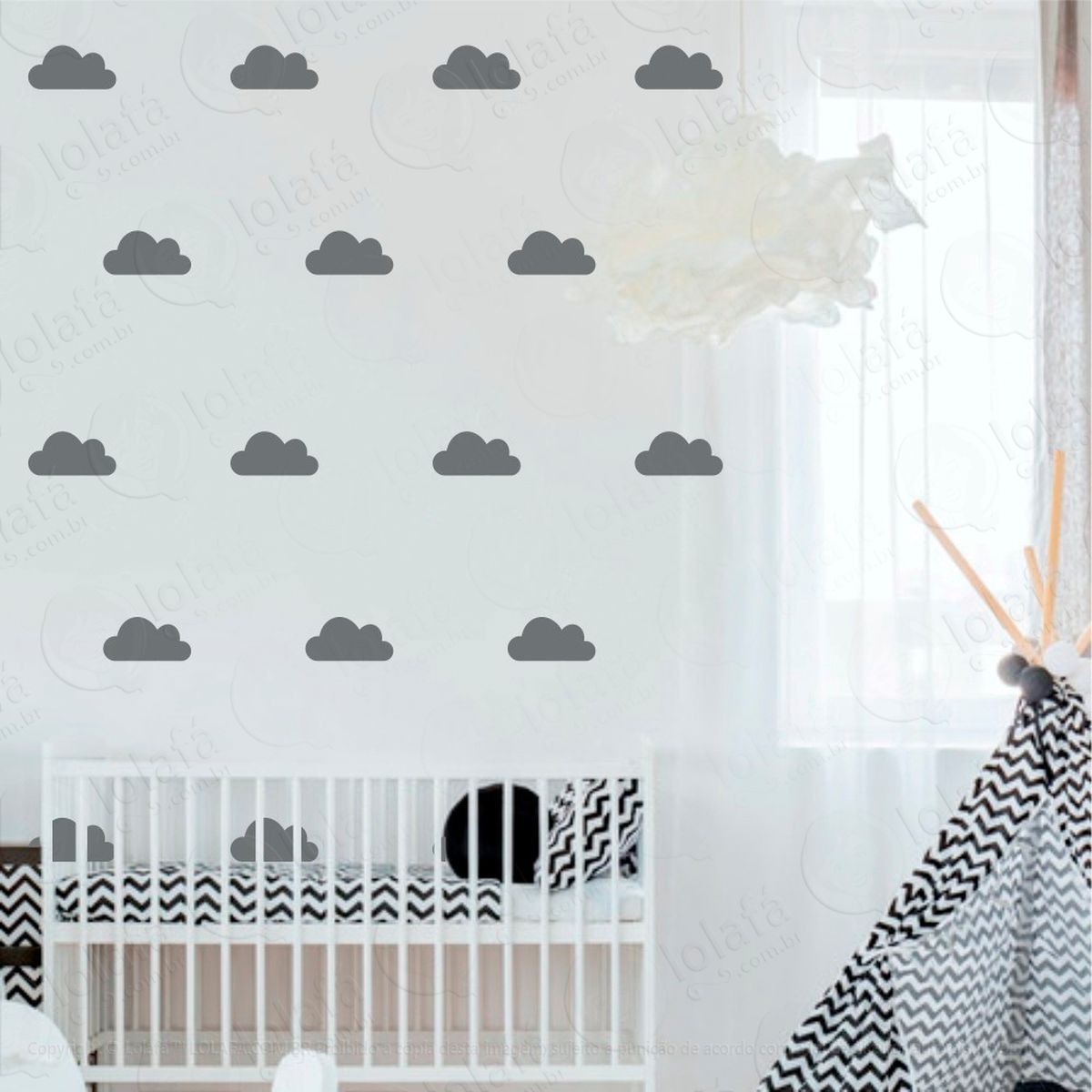adesivos nuvens 24 peças adesivos para quarto de bebê infantil - mod:780