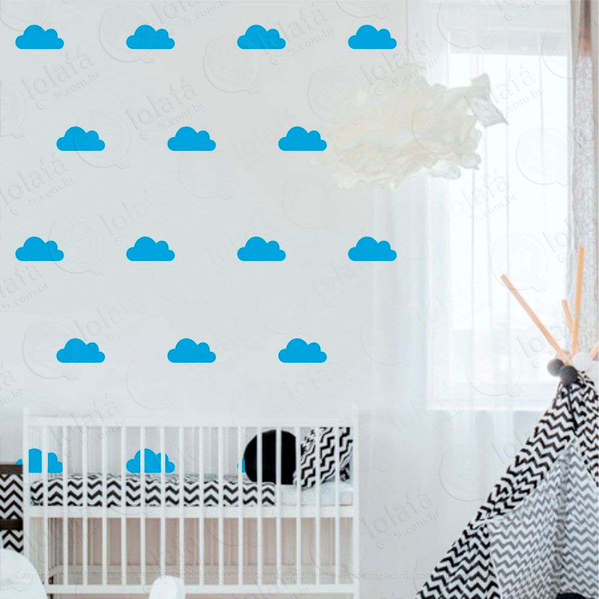 adesivos nuvens 24 peças adesivos para quarto de bebê infantil - mod:781