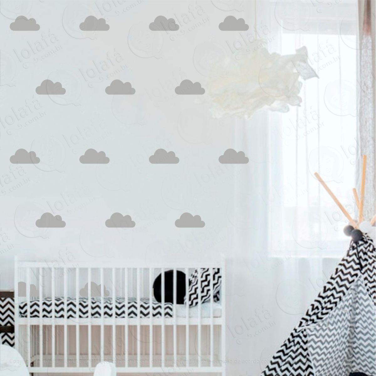 adesivos nuvens 24 peças adesivos para quarto de bebê infantil - mod:782