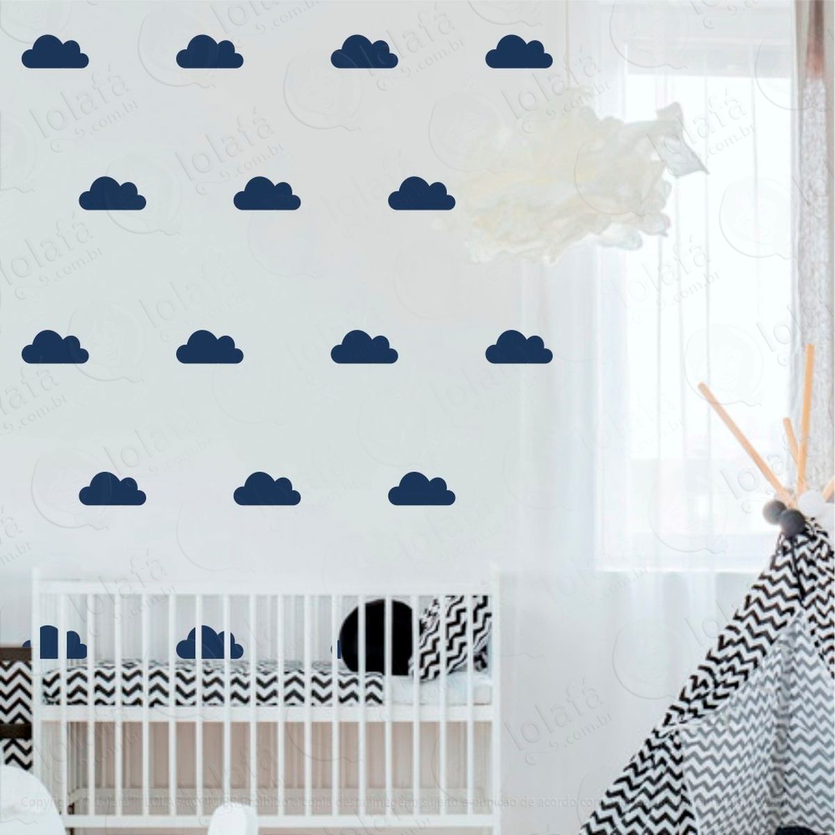 adesivos nuvens 24 peças adesivos para quarto de bebê infantil - mod:783