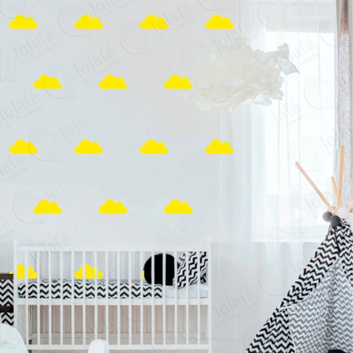 adesivos nuvens 24 peças adesivos para quarto de bebê infantil - mod:785