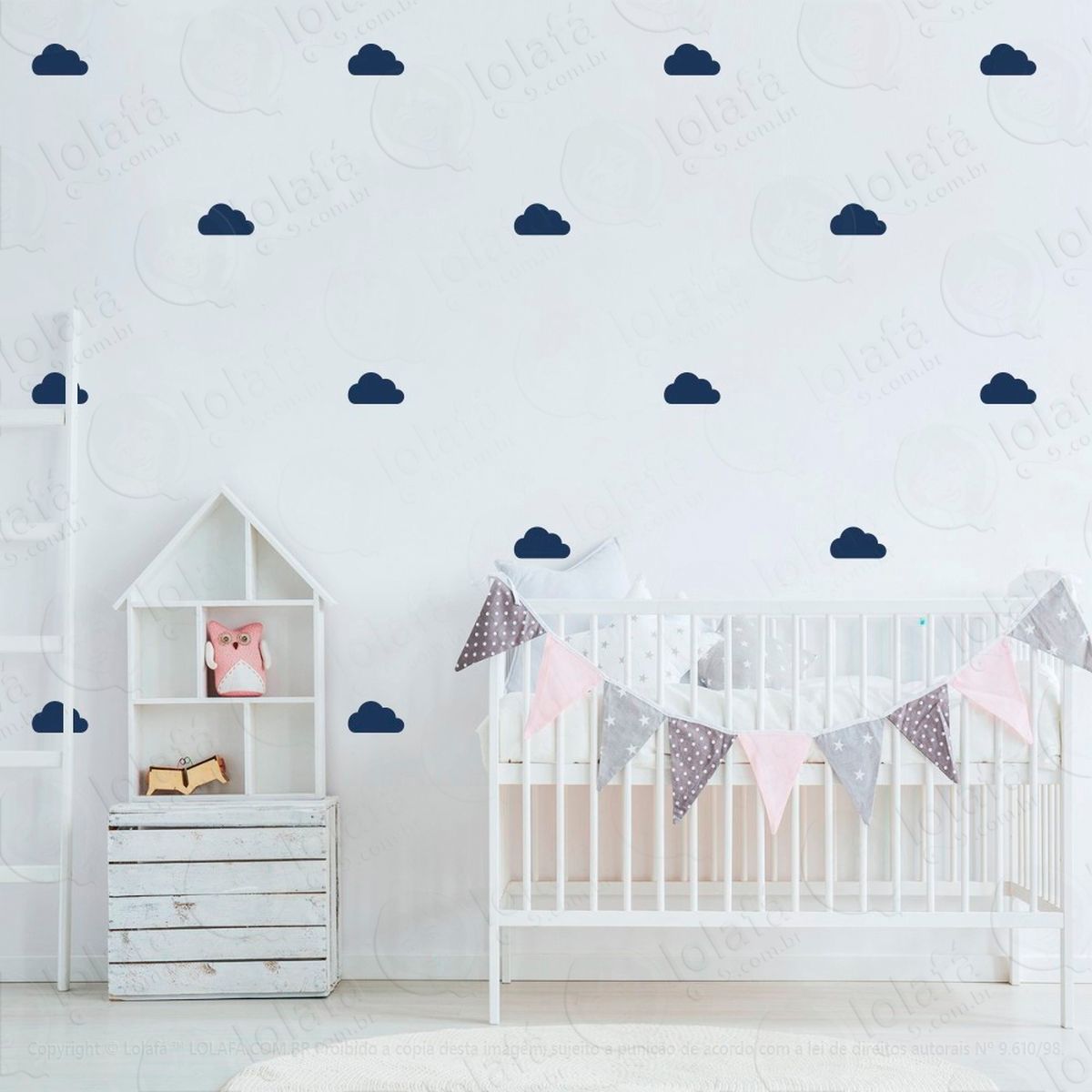 adesivos nuvens 56 peças adesivos para quarto de bebê infantil - mod:859