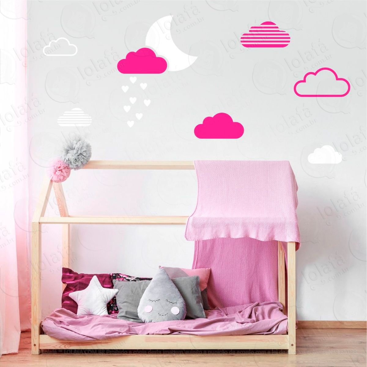 adesivos lua e nuvens 15 peças adesivos para quarto de bebê infantil - mod:887