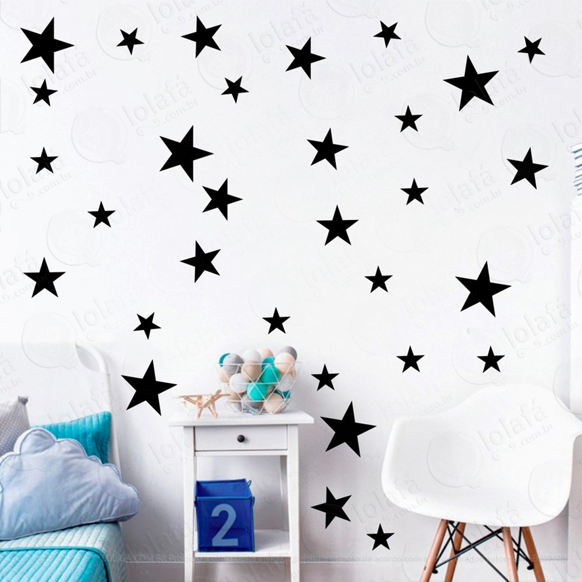 adesivos estrelas 148 peças adesivos para quarto de bebê infantil - mod:917