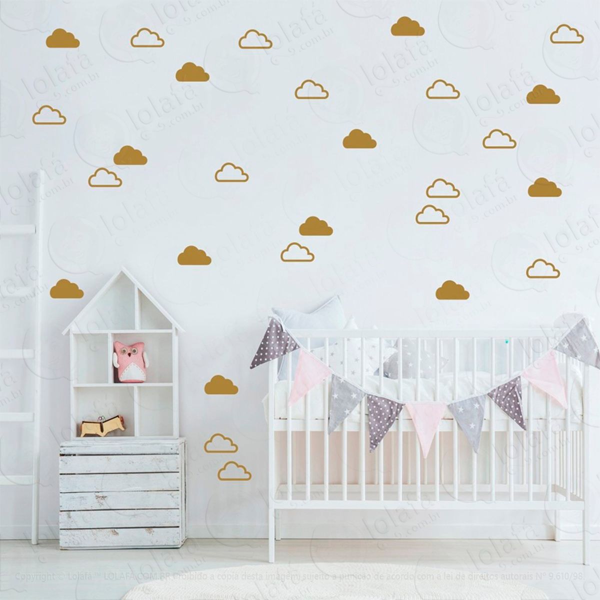 adesivos nuvens 56 peças adesivos para quarto de bebê infantil - mod:928