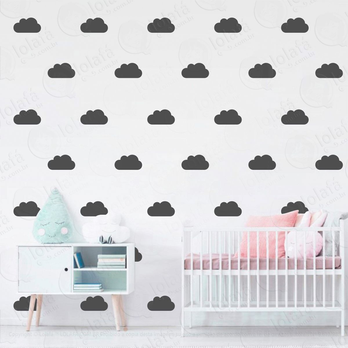 adesivos nuvens 36 peças adesivos para quarto de bebê infantil - mod:931