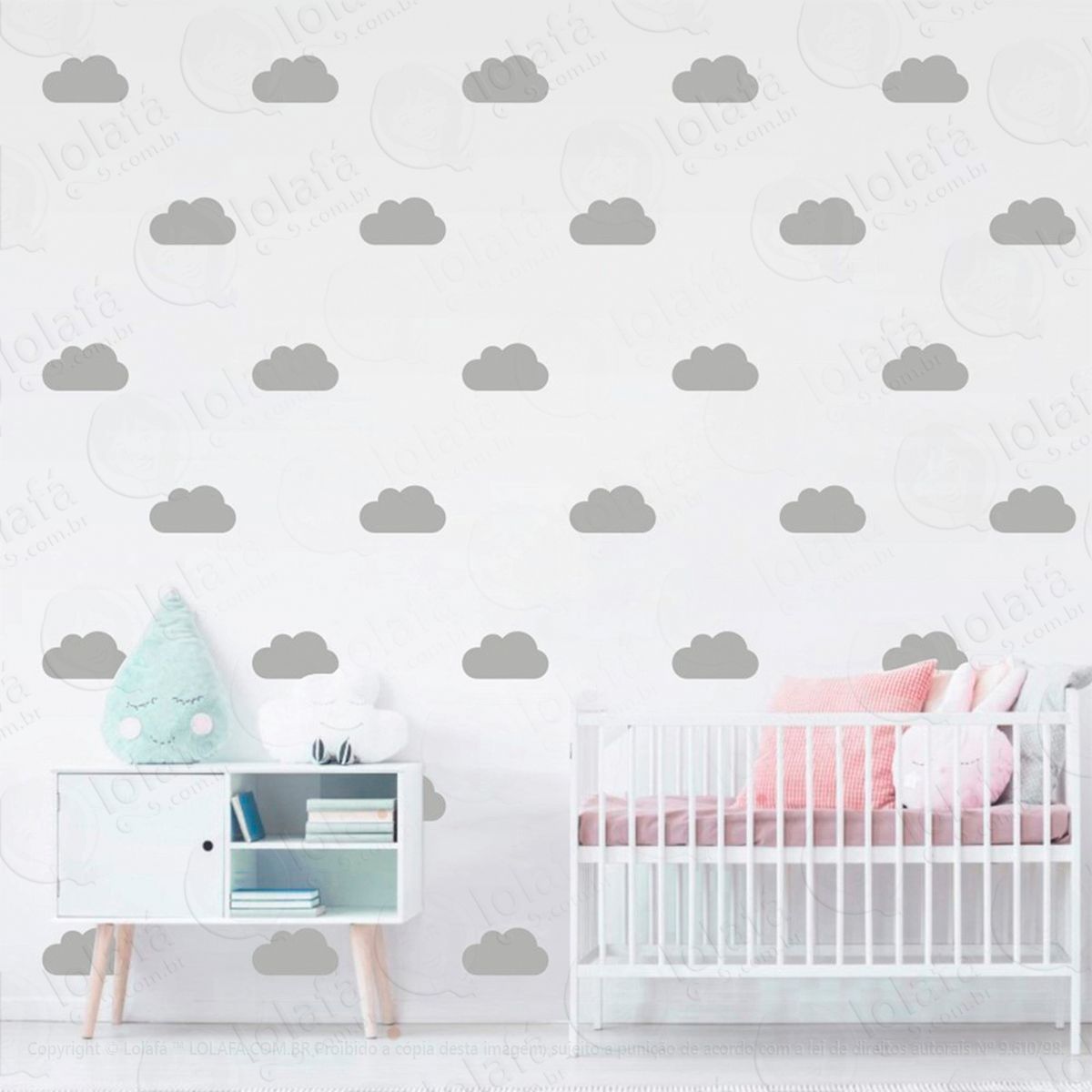 adesivos nuvens 36 peças adesivos para quarto de bebê infantil - mod:932