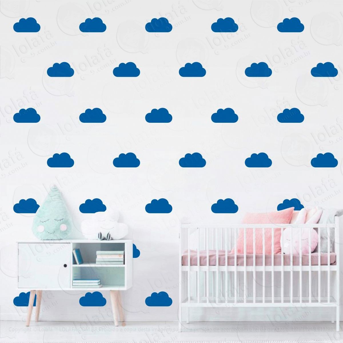 adesivos nuvens 36 peças adesivos para quarto de bebê infantil - mod:933