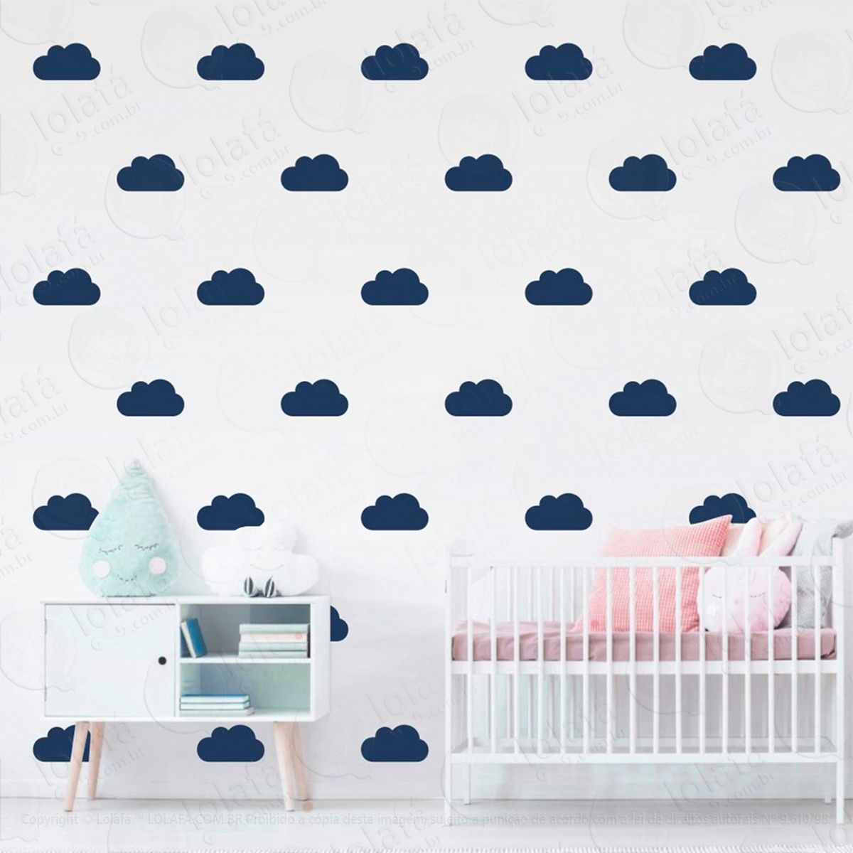 adesivos nuvens 36 peças adesivos para quarto de bebê infantil - mod:934
