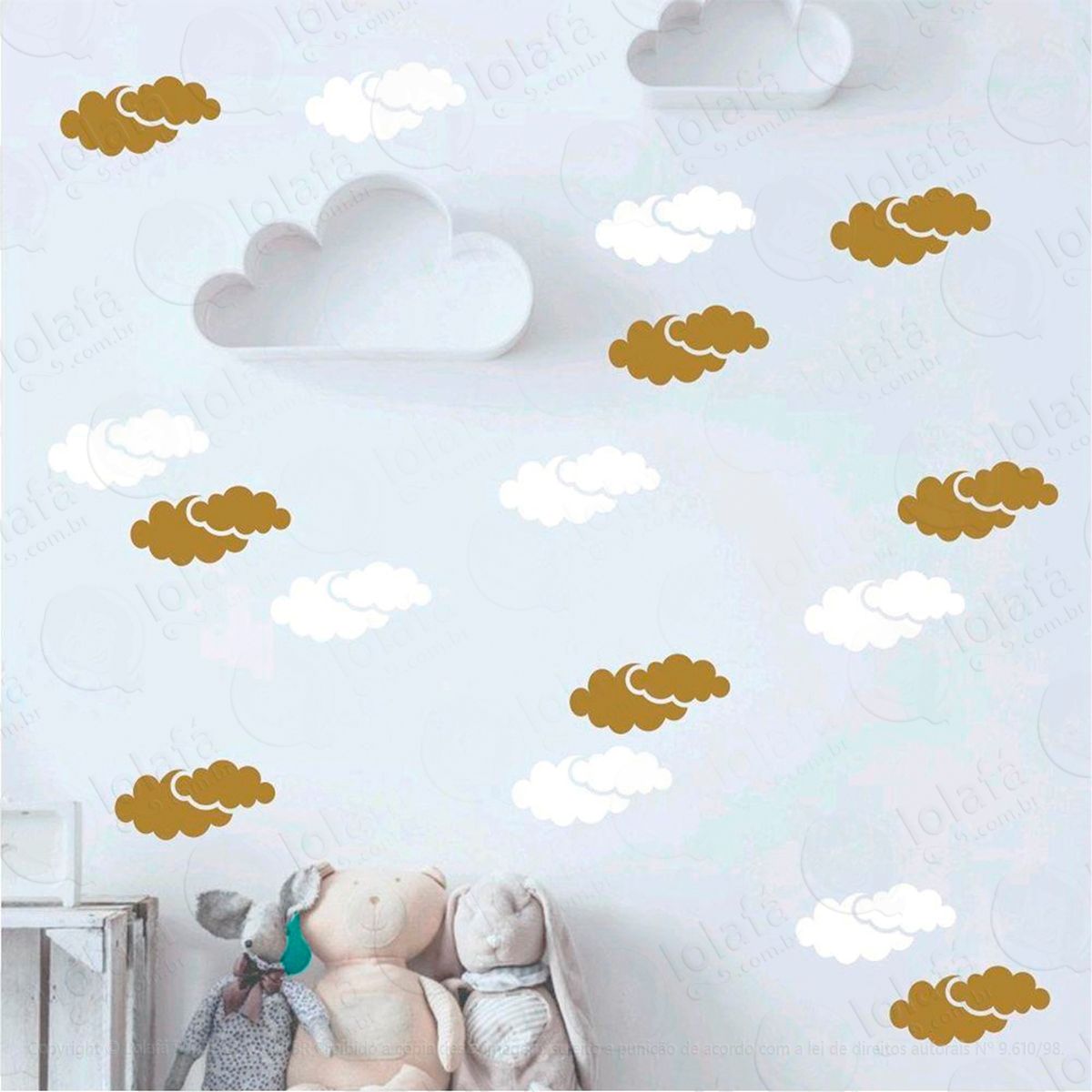 adesivos nuvens 40 peças adesivos para quarto de bebê infantil - mod:976