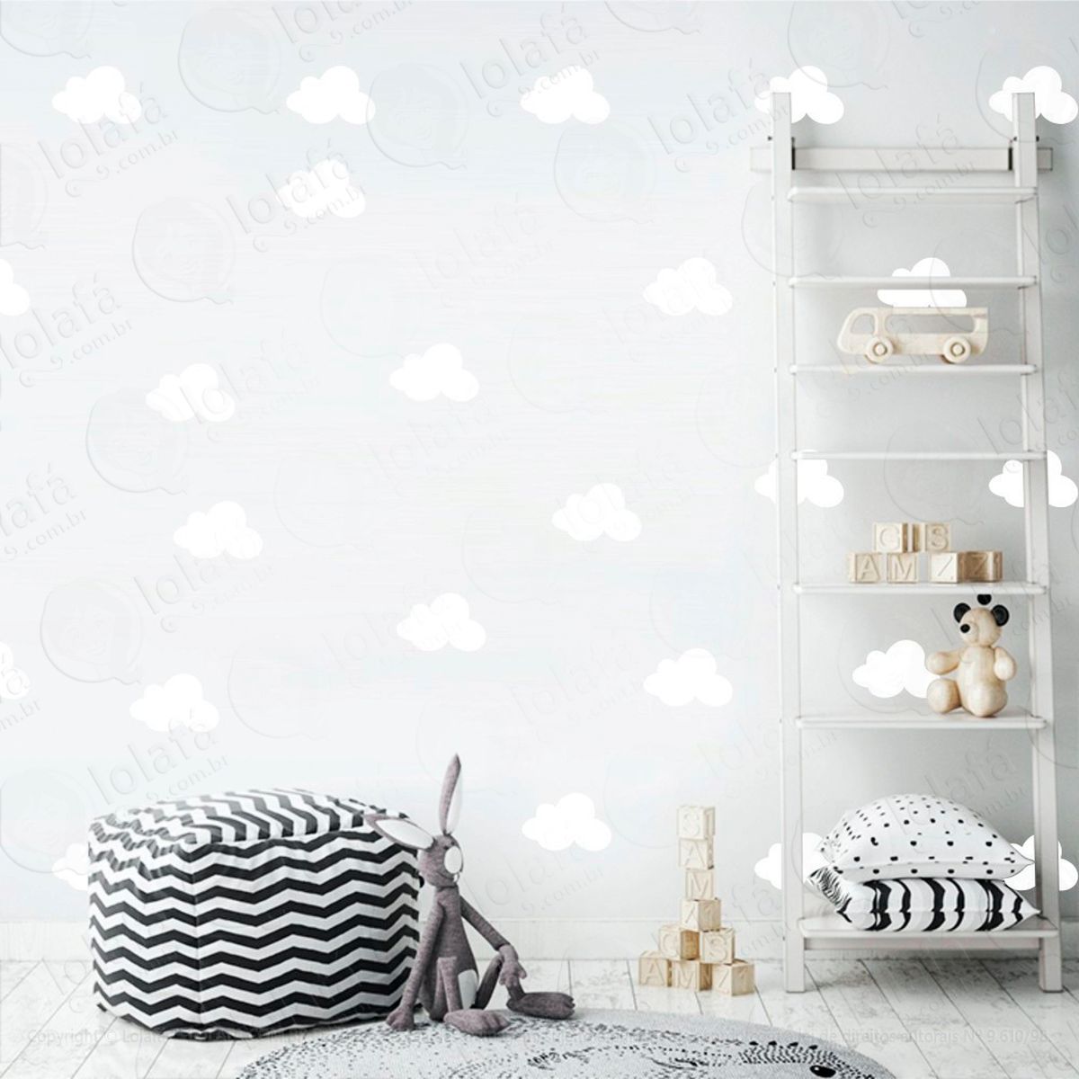 adesivos nuvens 36 peças adesivos para quarto de bebê infantil - mod:986