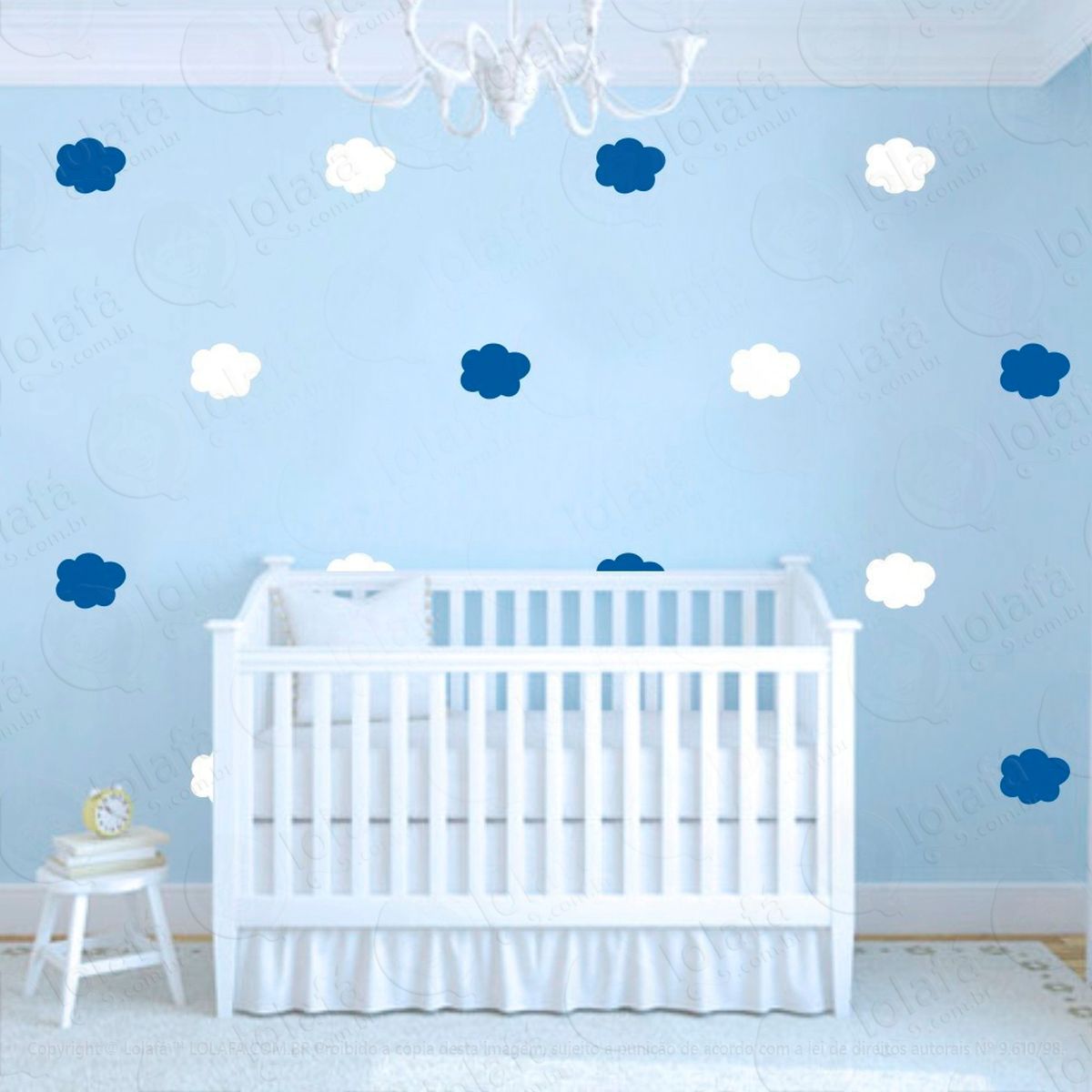 adesivos nuvens 64 peças adesivos para quarto de bebê infantil - mod:995
