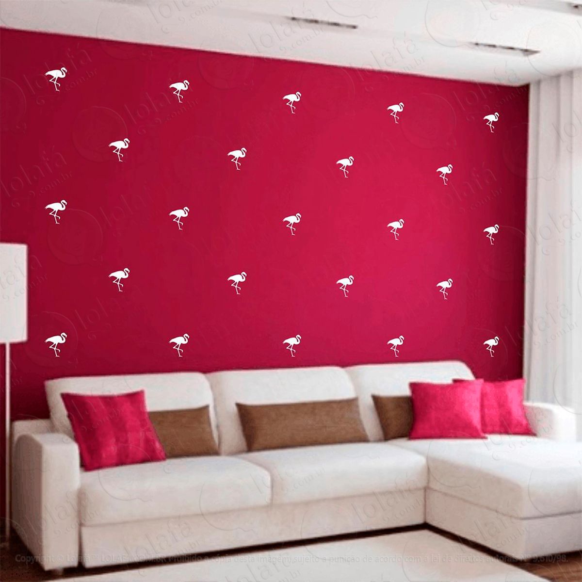 adesivos flamingos 36 peças adesivos para quarto de bebê infantil - mod:1024