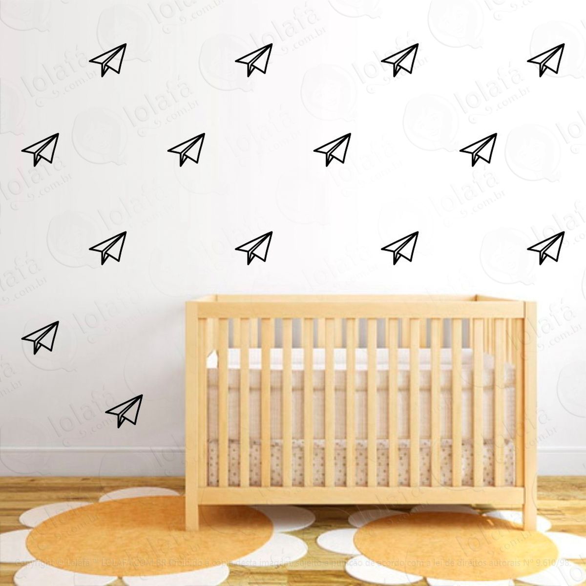 adesivos avião de papel 24 peças adesivos para quarto de bebê infantil - mod:1027